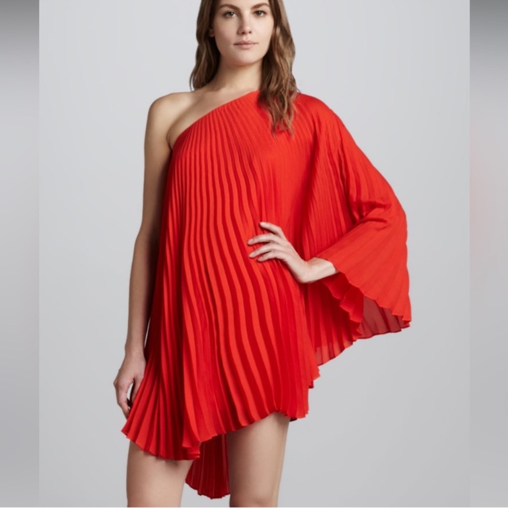 MILLY OF NEW YORK Pleated One-Shoulder Dress | Size 4